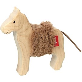 Sigikid Cudly Wudly 39395 Wooden Horse Toy for Girls and Boys, Recommended from 3 Years, Natural/Brown