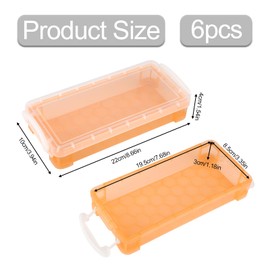 FAMCUCHE 6 pcs Pencil Box, Stackable Clear Pencil Storage with Snap Tight Lid, 6 Colours Pen Storage, 22x10x4 cm Stationery Box for Stationery Watercolour Pencils Brush Crayons Drawing Tools