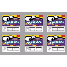 Unbranded 6 PRODUCT VENDING MACHINE CANDY STICKERS LABELS  with NUTRITION BIG CHEWY NERDS