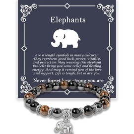 Elephant Bracelet Gifts for Men Women, Stainless Steel Mom Elephant Chain Link Party Bracelet, Motivational Gifts for Daddy Mom, Mothers Day Elephant Bracelet, Strength Bracelets for Women Her