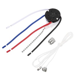 sourcing map Ceiling Fan Switch 3 Speed 4 Wire, ZE-208S E89885 Pull Chain Switch Fan Light Switch Replacement Part with 4 Pre-Installed Wires, Silver Chain, 1 Set