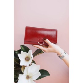 Catwalk Collection Handbags - Women's Large Leather Purse - Ladies Wallet with 8 Card Slots & Zip Coin Pocket - RFID Protection - Odette - Tan