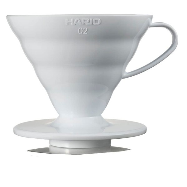 HARIO VDR-02W V60 02 - Gotero de café transparente para 1-4 tazas