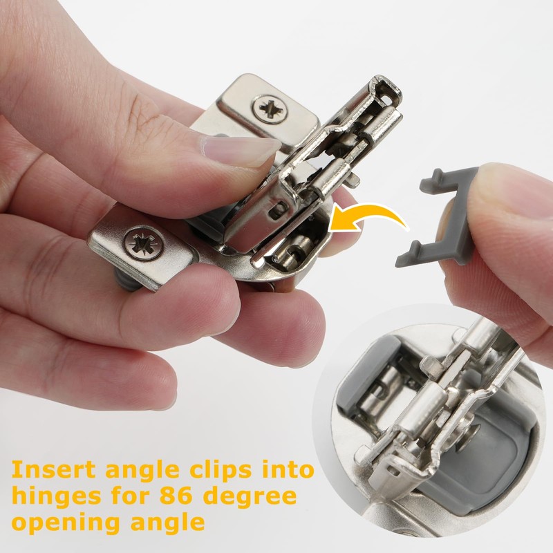 Furniware 20 Pack Cabinet Door Angle Restriction, 86 Degree Angle