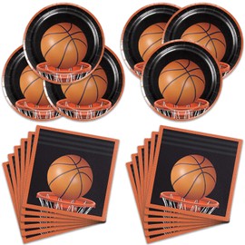 40Pcs Basketball Party Decorations Sports Themed Disposable Basketball Plates And Napkins Serves 20 Basketball Boys Birthday Baby Shower Basketball Party Decorations