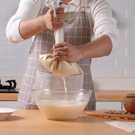 White Nut Milk Bag Reusable Cheesecloth Bags For Straining Almond Soy Milk Strainer For Cold Brew Coffee Tea Beer Juice Fine Nylon Mesh Cheese Cloth, Colanders and Food Strainers