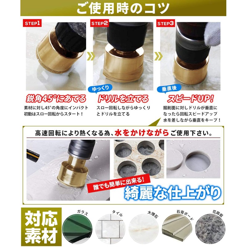 Hole Saw, Glass Tile, Glass Hole Saw, Gold Hole Saw,