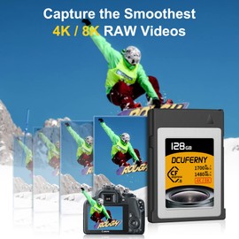 128G CFexpress Type B Memory Card,Up to1700MB/s Read1480MB/s,Write Raw 4K/8K Video Recording for Express Transfer& Large Storage For Nikon Z6/Z7/Z9/D6,Canon EOS1DX/EOS-R5,Panasonic S1/S1R,DJI Ronin 4D