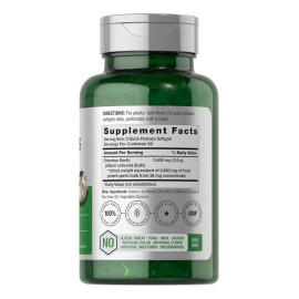 Horbaach Cpsulas Blandas De Ajo Inodoro 3600 Mg  200 Conteo  Extracto De Ajo Ultra Potente  Suplemento Sin Ogm Y Sin Gluten                           