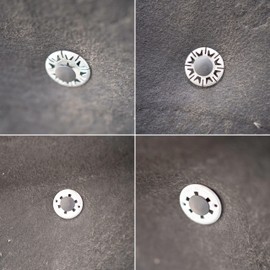 Clamping discs for heat protection plate, 40 pieces, diameter 30 mm diameter, heat resistant metal up to 300 °C, starlock closure clips, attachment clips, heat shield under bonnet, locking washers