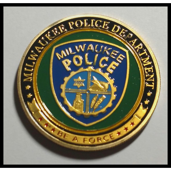 Milwaukee Police Department Colorized Challenge Art Coin