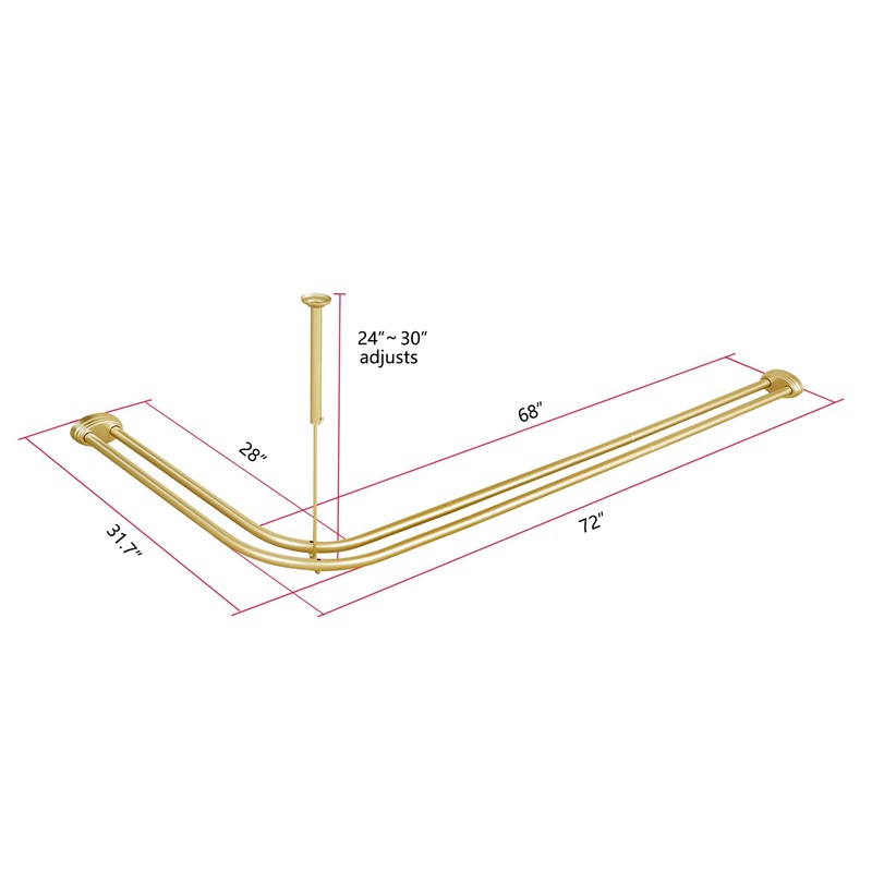 Utopia Alley Rustproof Wall Mounted Aluminum Double L Shaped Shower