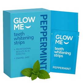 GLOWME Pap Teeth Whitening Strips – Peppermint Flavour, 28 Strips (14 Treatments) Enamel-Safe Whitening for Sensitive Teeth, Removes Stains from Smoking, Coffee, Wine