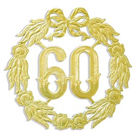 Kunze A013070601 Anniversary Number 60, Diameter 27 cm, Gold