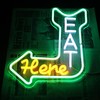 Eat Here Neon Sign Kitchen Neon Signs for Wall Decor
