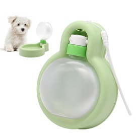 350ml Hundetrinkflasche, Antibakterielle Tragbare Trinkflasche Dog für Unterwegs, Hunde Wasserflasche mit Umhängeband, Auslaufsicher Trinknapf, Grün Reise Wassernapf für Hund Katze (V, 1)