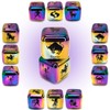 Hometu 2Pcs/Set Metal 12 Constellation Dice Set, Laser Engraved 6-Sided