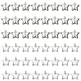 50 Pcs Star Hair Clips, BetterJonny 2000s Y2K Silver Hair Accessories Silver Hair Barrettes Non-Slip Metal Star Snap Hair Pins for Girls Women