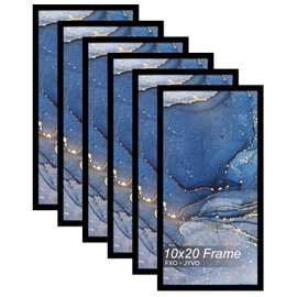 Fxojyvo 10x20 Picture Frame Set of 6, Black Frame for 10 x 20 Inch Picture Poster Photo, Light Weight and High Transparent 10 by 20 Frame for Wall - 6 Pack/Black/10 x20
