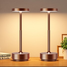 2 Pack Cordless Table Lamp Rechargeable - Waterproof, Touch 3-Color Lighting Portable LED Table Light for Outdoor,Patio,Restaurant.