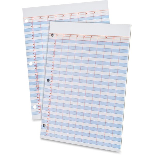 Ampad Notepad, 8.5-Inch x 11-Inch, Data/Narrow Ruled, 9 Columns/31 Rows, White, 50 Sheets/Pad (TOP 22-206)