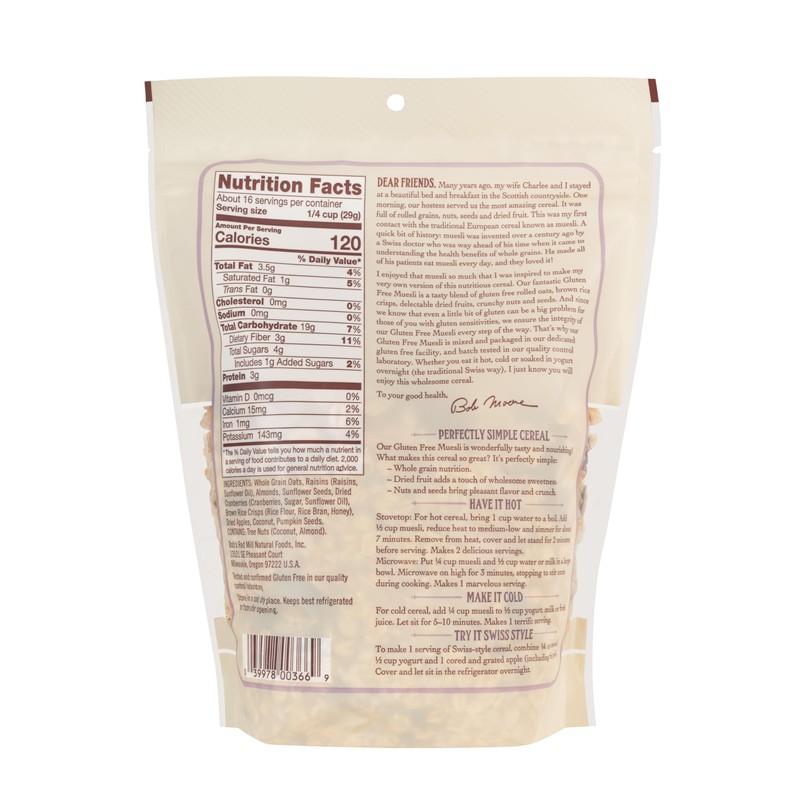 Bob's Red Mill Gluten Free Muesli, 16oz (Pack of 4)