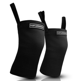 Hustlers Only Knee Support Man 2 Ply Compression Sleeves Braces For Powerlifting, Bodybuilding, Heavy Squats Gym knee Sleeves For Heavy Weightlifting (L)