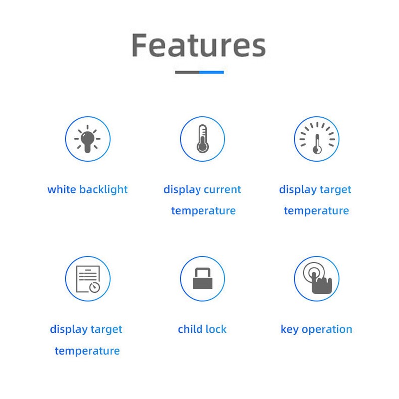 Temperature Controller LCD Backlight Display Week Time Indoor Temperature Display