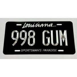 Diamond Etched Products Louisiana LA State Car Tag Your Text Diamond Etched Engraved Front License Plate