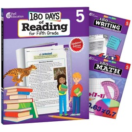 180 Days™: Includes Reading 2nd Edition, Writing, and Math for 5th Grade Practice Workbook for Classroom and Home, Cool and Fun Practice Created by Teachers