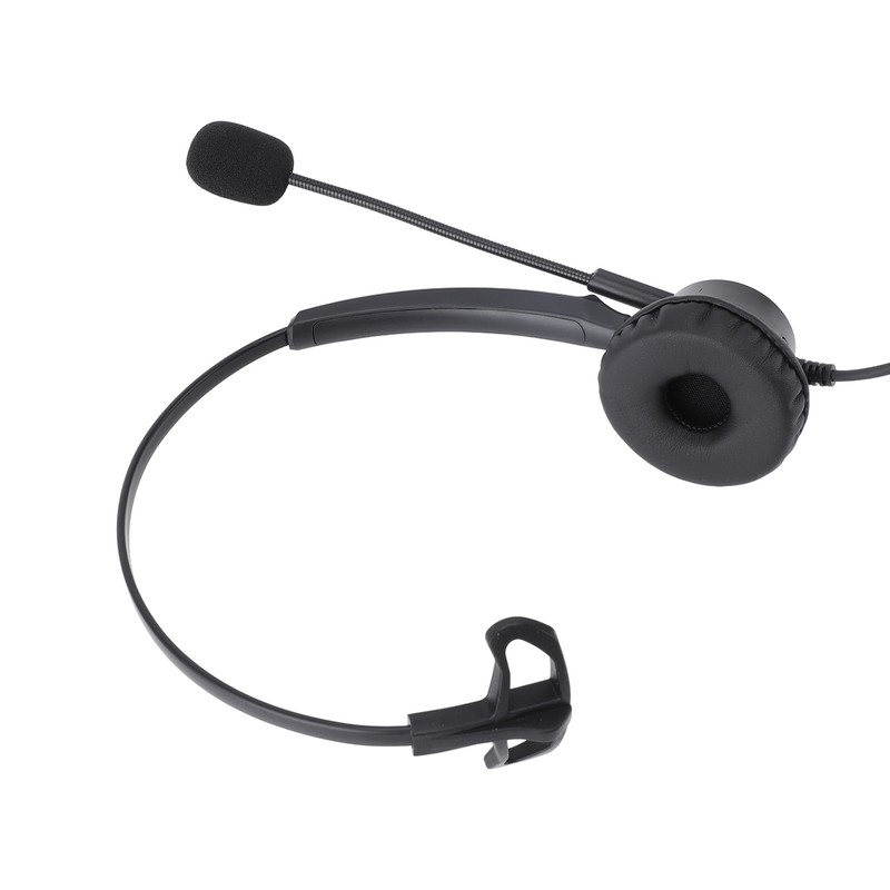 Telephone Headset with Noise Cancelling Microphone Black USB Corded Single