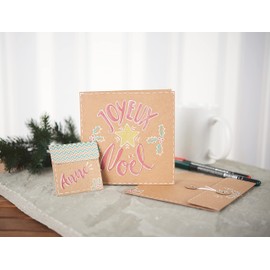 VBS Mega Vintage Cards, Set of 50, Natural Colours, for Weddings, Birthdays, Christenings, Invitation Cards, Envelopes, Double Cards, Gift Tags