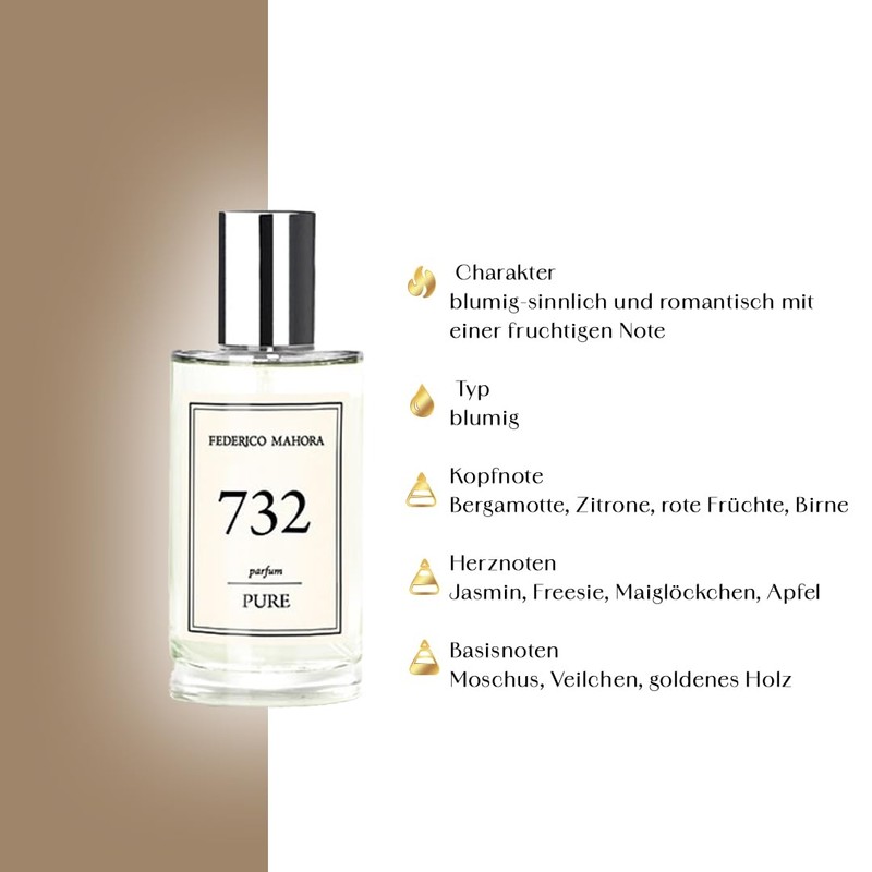 FM Pure 732 Women's Fragrance 50 ml Floral, Sensual and