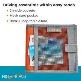 High Road Car Registration and Insurance Card Holder for Sun Visor, Glove Box or Console with 2 Clear Hidden Car Document Pockets