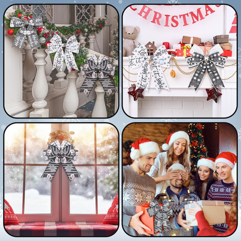 6 Rolls 30 Yard Winter Wired Ribbon 2 Inch Snowflake