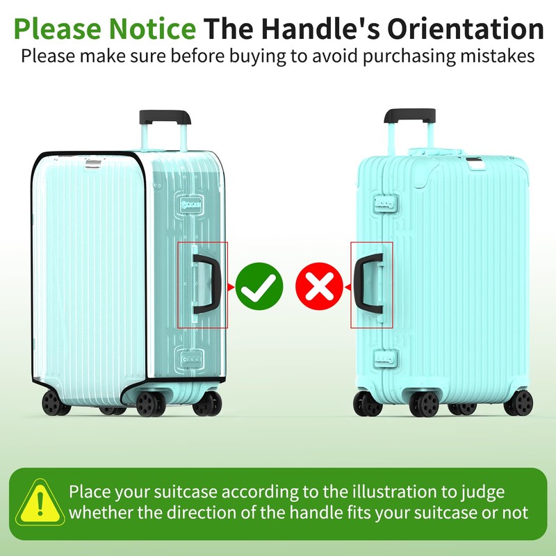YHOUSE Suitcase Covers For Luggage, 28 Inch Clear PVC Luggage