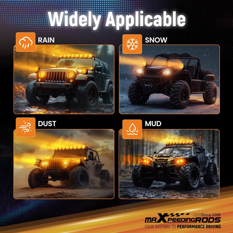 3.5 Inch Amber Light Covers 4PCS Off-Road Light Cover Yellow