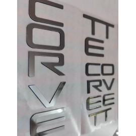 Advanced Trims Chrome FRONT & REAR Plastic Raised Letters Inserts fits Corvette C4 1991-1996