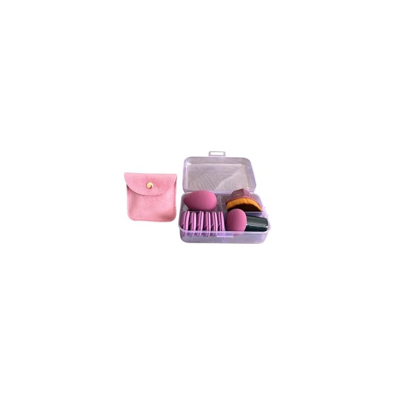 Set de 9 Esponjas de Maquillaje con Caja, Incluye 1
