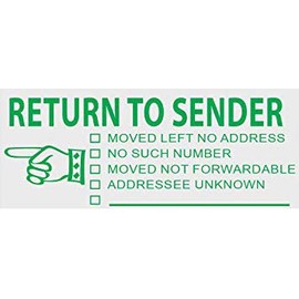 Return to Sender - Extra Large JYP 4915 Self Inking Rubber Stamp (Green Ink)