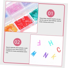 Healvian Letter Shape Charms Nail Art Sequins for Nail Decoration English Alphabet Glitter for Manicure for Valentine's Day and Party Crafts