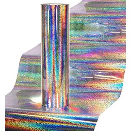 VViViD Silver Holographic Glitter Chrome Heat Transfer Vinyl, Iron Designs onto T-Shirts 10” x 8ft