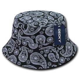 DECKY 459-PL-BLK-07 Paisley Bucket Hat, Black