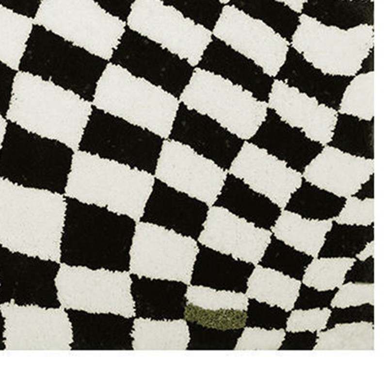 Checkered Doormat Anti Skid Black White Grid Cute Door Mat