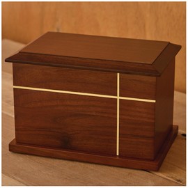 Aspen Studio AspenStudio Cross Walnut Wooden Urn for Cremation Human Ash Handcrafted Solid Wood Urn Up to 200lbs for Adult