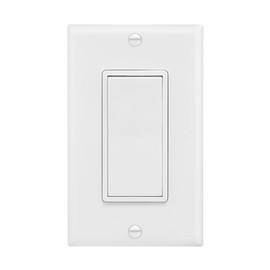 Maxxima 4-Way/Single Pole Decorative Wall Light Switch 15A On/Off Soft Touch Rocker Light, Paddle Wall Switch Replacement, Perfect for Household Lighting, Wall Plates Included - 4 Pack