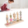 Stack Matching Set Educational Wood with 10 Cards Geometric Shape