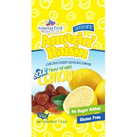 Amazin' Raisin Sour Lemon Flavor Infused Raisins 1.3-ounce Bag (Case of 50)