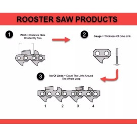 Carlton 20" Chainsaw Chain 3/8 .050 72 DL Full Chisel Carlton A1LM-072G Rpl 72LPX-072G