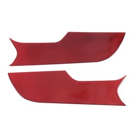 Car Door Anti Kick Mat Compatible with Chevy Corvette C7 2014-2019,Carbon Fiber Car Door Anti Collision Pad 2PCS,Interior Door Panel Protector Trim Accessories (Red Carbon)